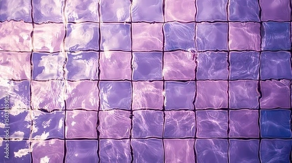 Fototapeta Underwater pool tile texture with moving reflections, great for luxury visuals, resort promotions, and calm aqua aesthetics.