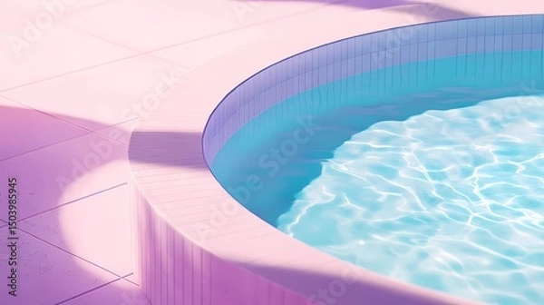 Fototapeta Underwater pool tile texture with moving reflections, great for luxury visuals, resort promotions, and calm aqua aesthetics.
