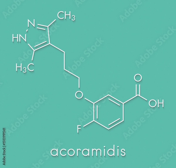 Fototapeta Acoramidis drug molecule. Skeletal formula.