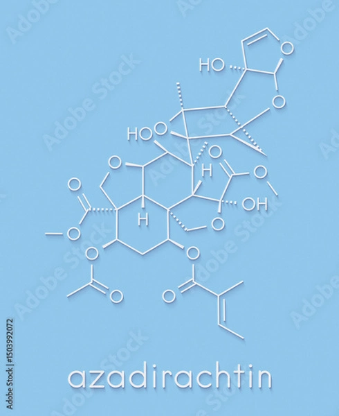 Fototapeta Azadirachtin neem tree insecticide molecule. Skeletal formula.