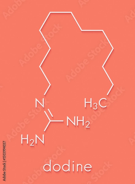Fototapeta Dodine fungicide molecule. Skeletal formula.