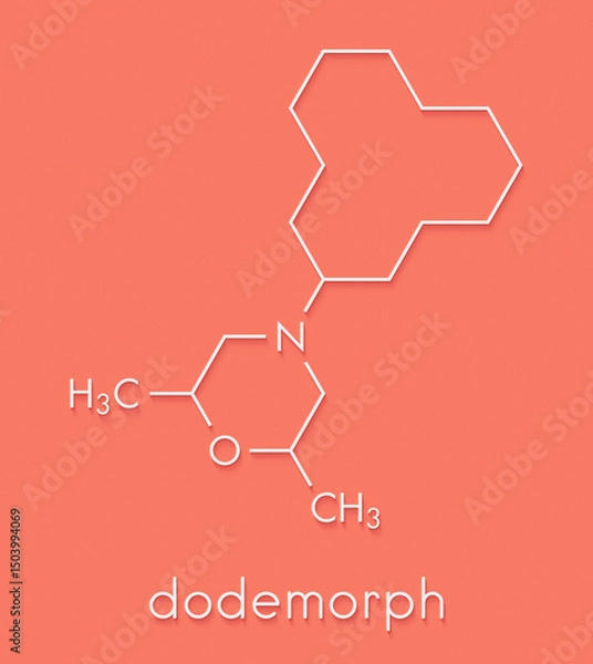Fototapeta Dodemorph contact fungicide molecule. Skeletal formula.