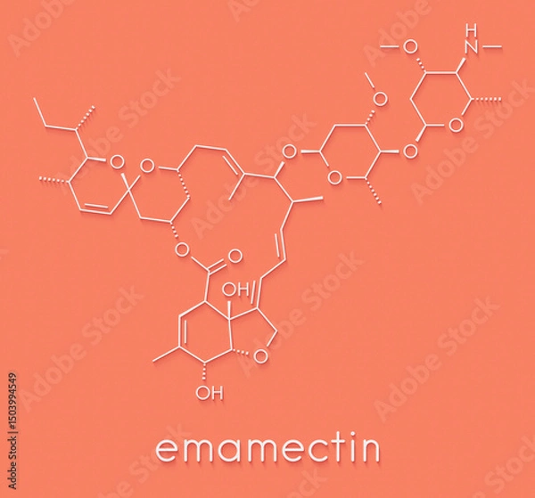 Fototapeta Emamectin insecticide molecule. Skeletal formula.
