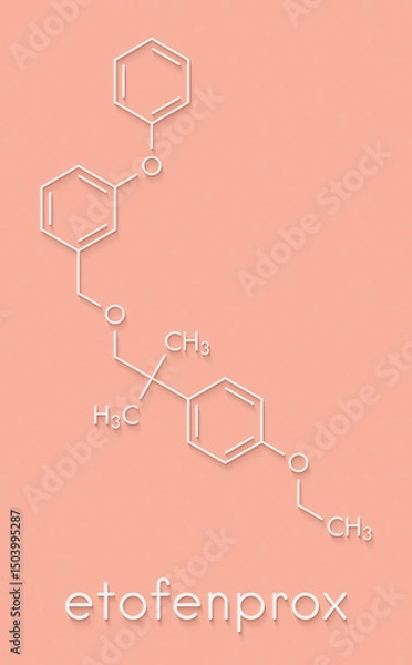 Fototapeta Etofenprox insecticide molecule. Skeletal formula.