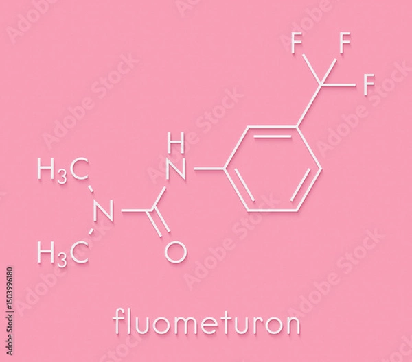 Fototapeta Fluometuron herbicide molecule. Skeletal formula.