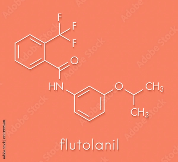 Fototapeta Flutolanil fungicide molecule. Skeletal formula.