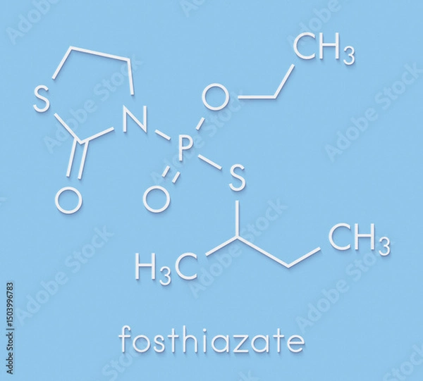 Fototapeta Fosthiazate organophosphate nematicide and insecticide molecule. Skeletal formula.
