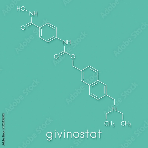 Fototapeta Givinostat Duchenne muscular dystrophy drug molecule. Skeletal formula.
