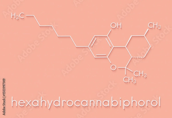 Fototapeta Hexahydrocannabiphorol (HHC-P) synthetic cannabinoid drug molecule. Skeletal formula.