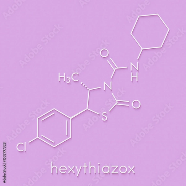 Fototapeta Hexythiazox acaricide molecule. Skeletal formula.
