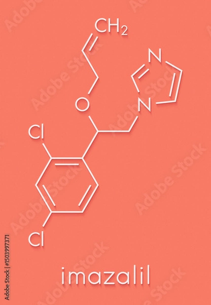 Fototapeta Imazalil (enilconazole) fungicide molecule. Skeletal formula.