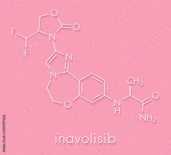 Fototapeta Inavolisib  cancer drug molecule. Skeletal formula.