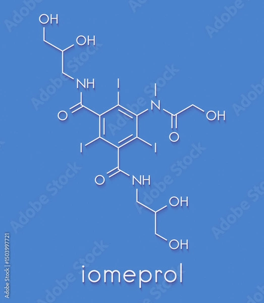 Fototapeta Iomeprol radiocontrast drug molecule. Skeletal formula.