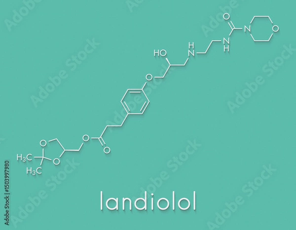 Fototapeta Landiolol antiarrhythmic agent drug molecule. Skeletal formula.