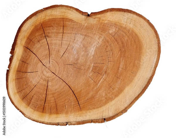 Fototapeta log top view wood cut rings transparetn for background