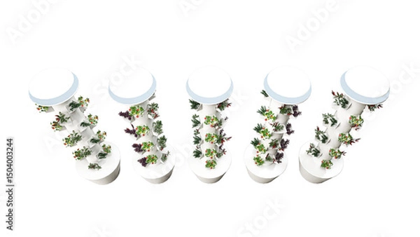 Obraz Vertical Hydroponic Column System for Indoor or Urban Farming, Isolated