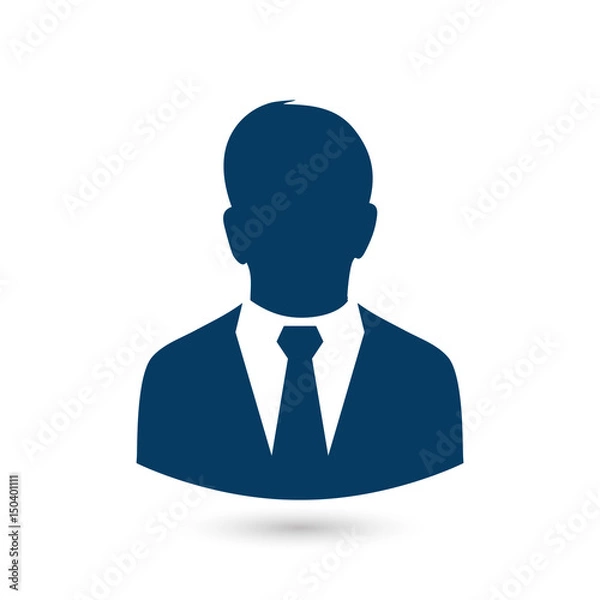 Fototapeta User icon of man in business suit. Flat design style.
