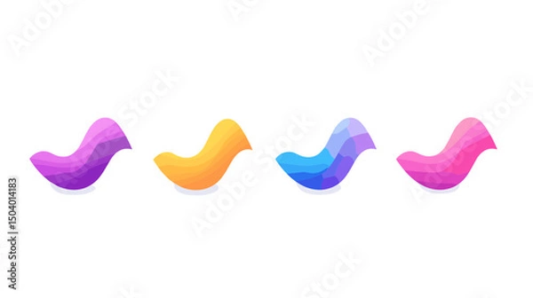 Fototapeta Abstract Fluid Shapes with Gradient Colors in Modern Digital Design for Creative Background