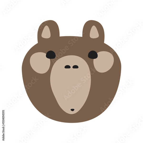 Obraz Cute muzzle capybara avatar. Isolated on white background. Universal print for printing, mosaic, puzzles and machine embroidery. Animal full face, funny pictogram. Vector illustration.