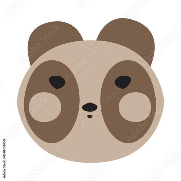 Obraz Cute panda face avatar. Isolated on white background. Universal print for printing, mosaic, puzzles and machine embroidery. Animal full face, funny pictogram. Vector illustration.