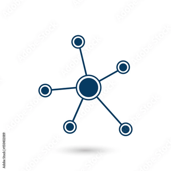 Fototapeta Social network single icon. Global technology. The network of social connections in the business.