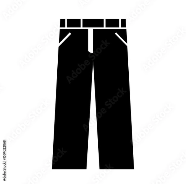 Fototapeta Long Pants Black Icon, Vector Illustration, Isolate On White Background Label.EPS10