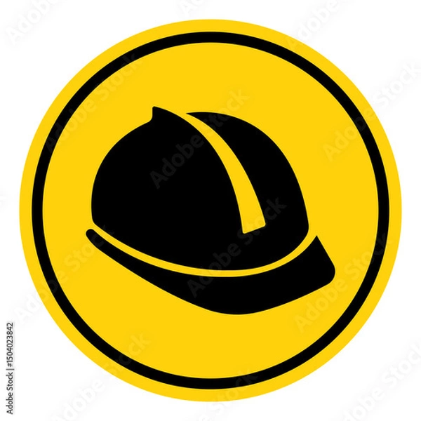 Fototapeta Wear Head Protection Symbol Sign, Vector Illustration, Isolate On White Background Label. EPS10