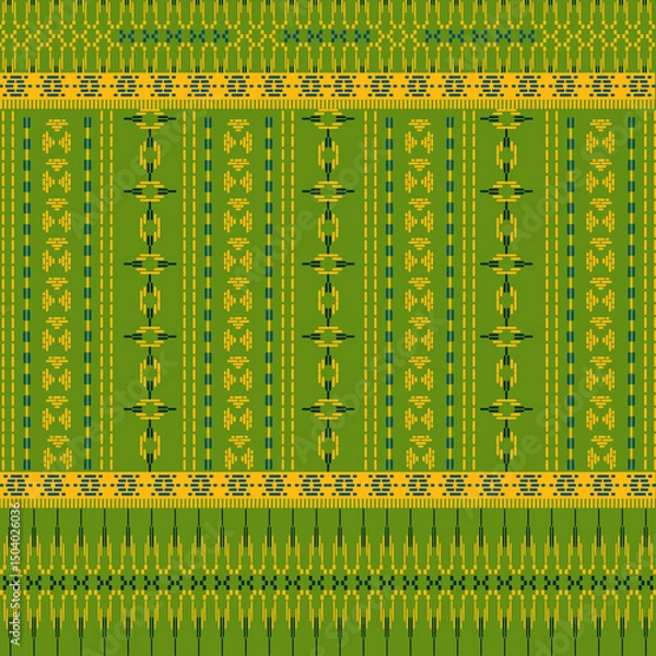 Fototapeta Traditional Thai-style seamless floral pattern excellent for textile design or décor with a vintage vibe