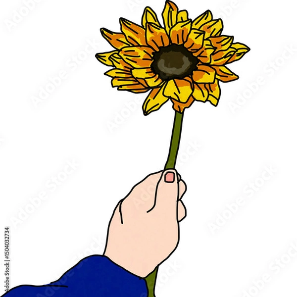 Obraz hand holding sunflower