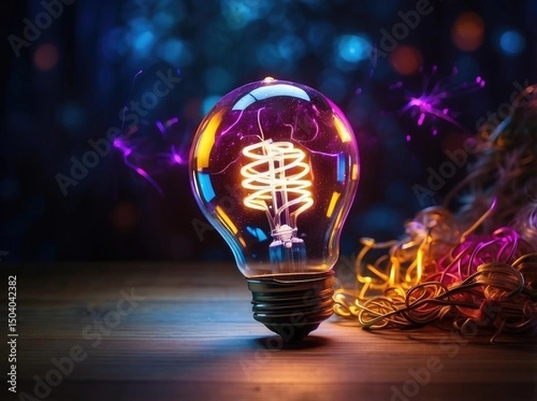Obraz "High-Speed Capture of a Shattering Light Bulb: A Burst of Innovation and Energy"