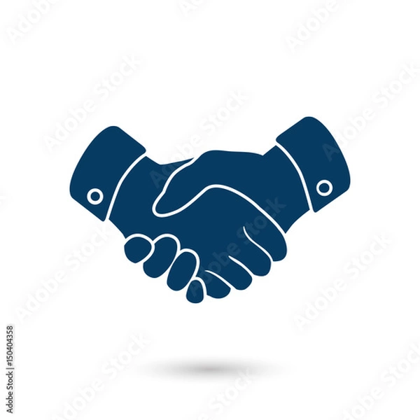Fototapeta Handshake sign icon. Successful business symbol. Flat design style.