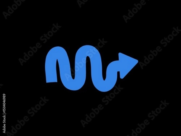 Obraz The black background in the image is an illustration of a curved arrow pointing to the right. It is used only as a sign to indicate the right direction. It is also a colorful illustration.