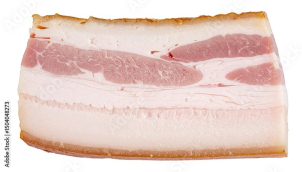 Fototapeta Close up of cooked pork belly floating on transparent background