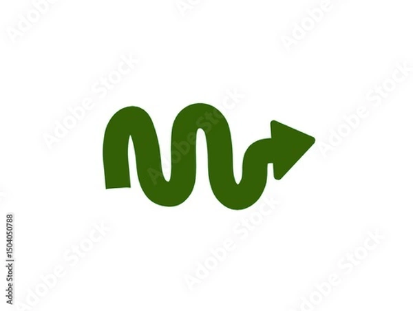 Obraz The white background in the image is an illustration of a curved arrow pointing to the right. It is used only as a sign to indicate the right direction. It is also a colorful illustration
