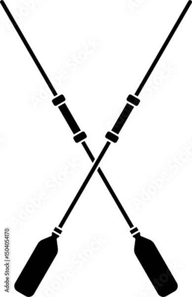 Fototapeta Canoe oar silhouette vector