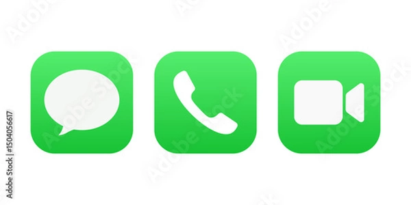Obraz Message, phone, face time apps ios icons