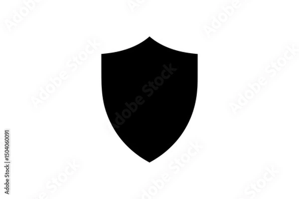 Fototapeta Simple black shield with pointed bottom end
