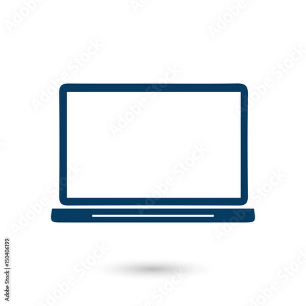 Fototapeta laptop icon. Flat design style. Laptop as a business tool.