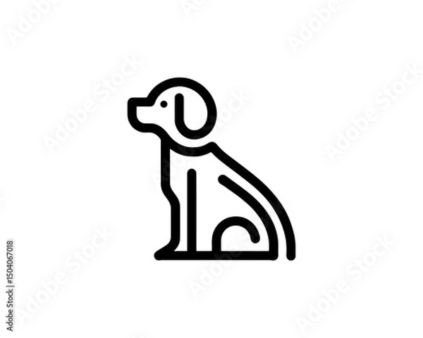 Fototapeta Dog icon in bold clean vector shape