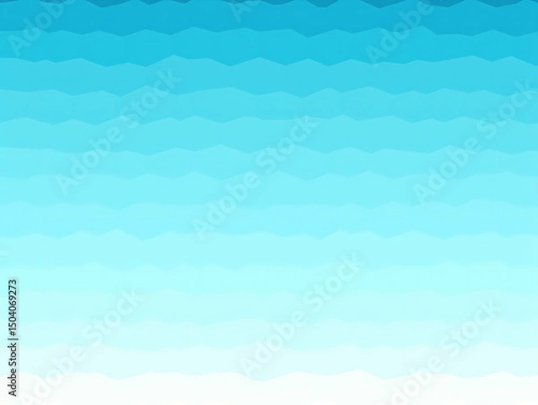 Obraz Light Blue Gradient Waves, Abstract Pattern, Smooth Design, Oceanic Artwork, Digital Illustration