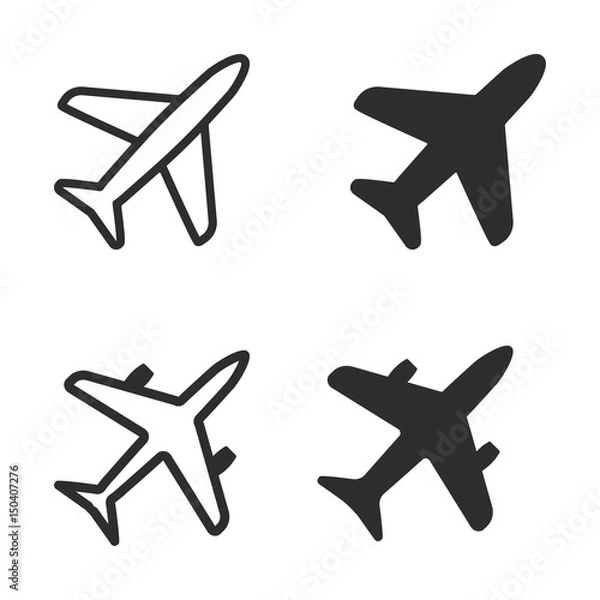 Fototapeta Airplane icon set.