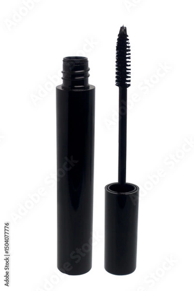 Fototapeta Black Mascara Tube with Open Brush on transparent background png