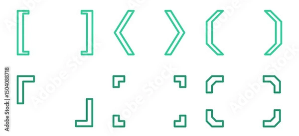 Obraz 緑のシンプルな括弧フレームセット