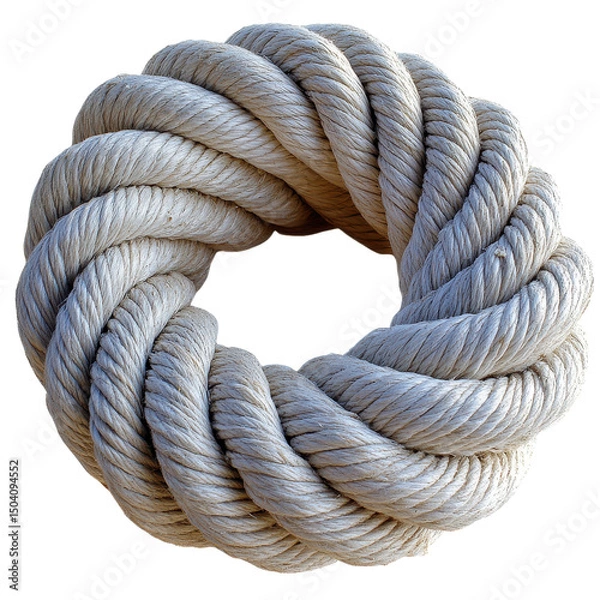 Fototapeta Coiled rope isolated on transparent background. PNG