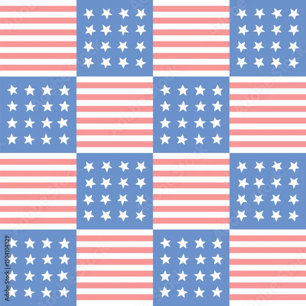 Obraz American flag tile pattern with stas and stripes
