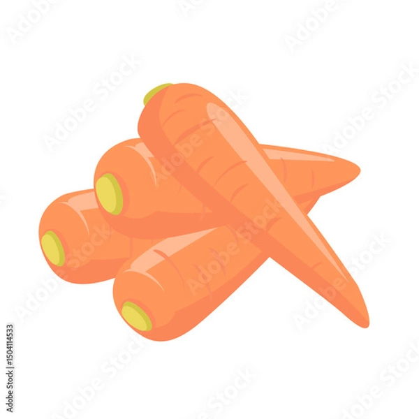 Fototapeta 淡い色使いのニンジンのイラスト。シンプルなベクター画像。