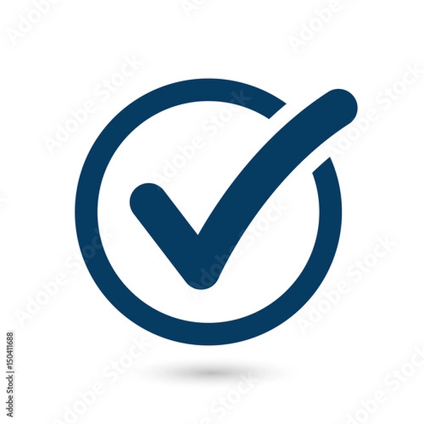 Fototapeta Check list button icon. Check mark in round sign.