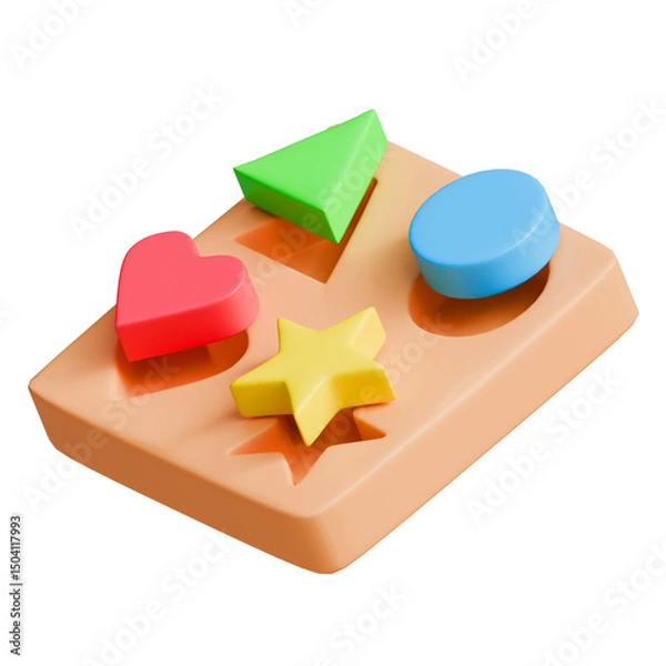 Obraz 3D Snap block in cartoon style, transparent background