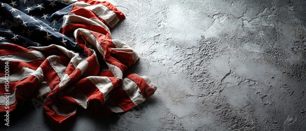 Fototapeta American flag on textured concrete background