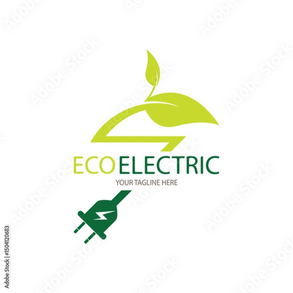Obraz eco friendly electrical socket logo design